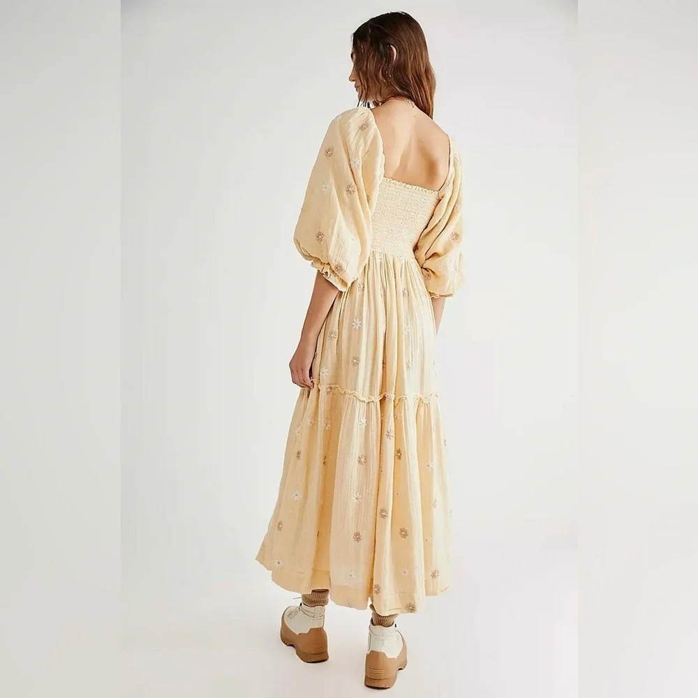 Free people Dahlia Embroidered Maxi Dress